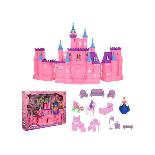 Castillo Princesa Con Carruaje Muñeca Y Muebles Juguete