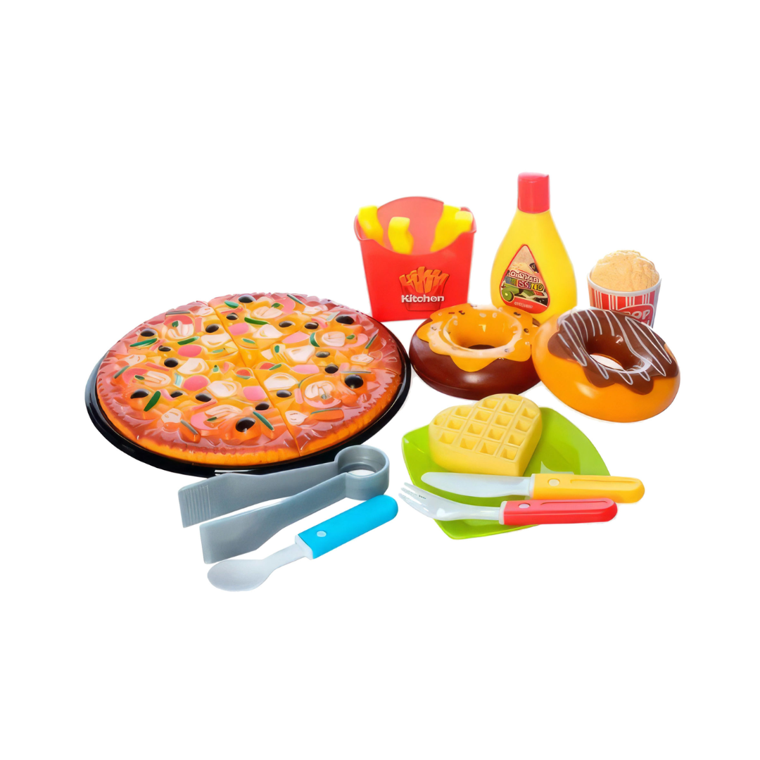 Juego Cocina Infantil Comida Rápida Niños 22 Piezas