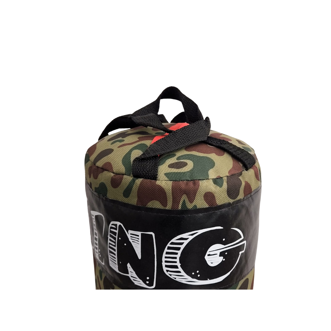 Bolsa Boxeo Infantil 50cm Con Guantes Camuflado Militar Niño